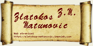 Zlatokos Matunović vizit kartica